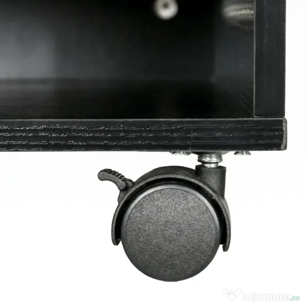 HOMCOM Cabinet pentru Imprimantă cu 2 Rafturi, Birou din Lemn și Cabinet de studiu cu Roți, 47x40x22.5 cm, Negru | Aosom Romania
