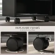 HOMCOM Suport Imprimantă pe 2 Niveluri cu Depozitare, Cărucior Imprimantă pe Roți cu 3 Compartimente, 40x30x36 cm, Negru | Aosom Romania 