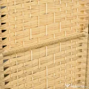 HOMCOM Paravan Interior Pliabil cu 3 Panouri Împletit din PP și Lemn de Pin, 135x1,7x180 cm, Lemn Natural | Aosom Romania 