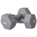 SPORTNOW Set 2 Greutăți Hexagonale, Gantere cu Prindere Antiderapantă pentru Antrenament de Fitness Acasă, 27x10x10 cm, Gri