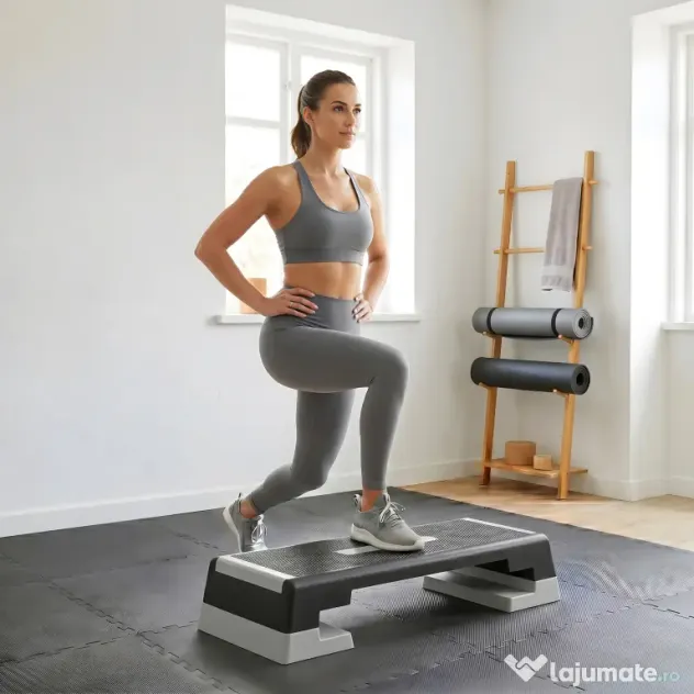 SPORTNOW 15cm/20cm/25cm Exercise Stepper for Home Workout, Aerobic Step Platform, Grey | Aosom Romania