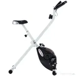SPORTNOW Bicicletă fitness pliabilă magnetică, 8 niveluri, afișaj LCD, roți și șa reglabilă, negru
