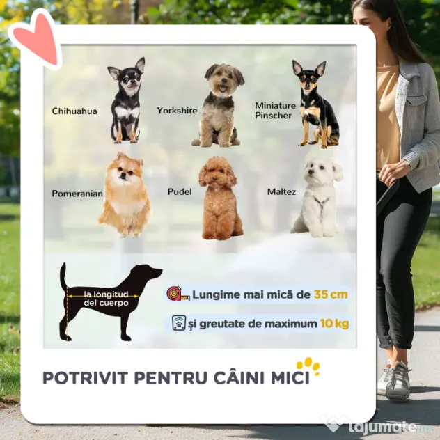 PawHut Cărucior pentru Câini Până la 10 kg, Cărucior Pliabil pentru Animale, 75x45x97 cm, Albastru Închis | Aosom Romania