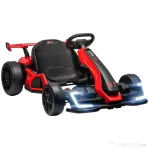 HOMCOM Go-kart electric pentru copii 6-12 ani 24V, 12 km/h, cu scaun reglabil, roșu