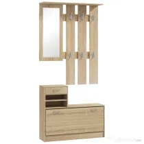 HOMCOM Set Mobilier cu 2 Rafturi Reglabile, 90x24x177 cm, Lemn Natural | Aosom Romania