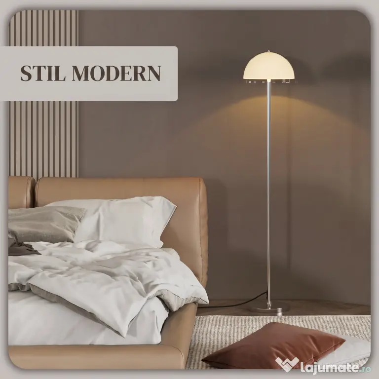 HOMCOM Lampă de Podea cu Abajur Dublu Strat pentru Living, Sufragerie, Dormitor, din Metal și Acrilic, Ø35x150 cm, Alb | Aosom Romania