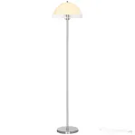 HOMCOM Lampă de Podea Modernă cu Abajur Dublu Stratificat, din Metal și Acril, Ø35x150 cm, Albă