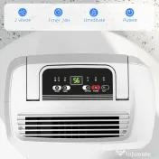 HOMCOM Dezumidificator de 12L cu Rezervor de Apă, Temporizator 24H și Afișaj Digital al Umidității, 28x18x50,6 cm, Alb 