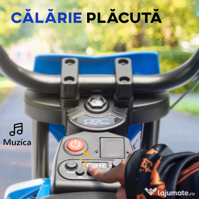 AIYAPLAY Motocicletă Electrică pentru Copii cu Roți Detașabile, Suspensii, Sunete și Indicator de Încărcare, Albastru | Aosom Romania