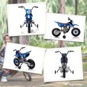 AIYAPLAY Motocicletă Electrică pentru Copii cu Roți Detașabile, Suspensii, Sunete și Indicator de Încărcare, Albastru | Aosom Romania 