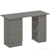 HOMCOM Birou modern cu 3 Sertare si Rafturi in Lemn Alb 120x49x72cm | Aosom Romania 