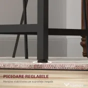 HOMCOM Masă Dreptunghiulară pentru 6 Persoane în Stil Industrial cu Picioare Reglabile din Lemn și Oțel, 150x80x75 cm, Maro | Aosom Romania