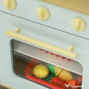AIYAPLAY Bucătărie pentru Copii 3+ Ani, Bucătărie Jucărie din Oțel Inoxidabil, Lemn și PP, 72x33x85,2 cm, Albastru | Aosom Romania