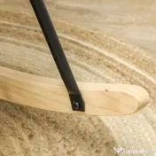 HOMCOM Fotoliu cu leagăn, formă ergonomică, leagăne din lemn solid, până la 120 kg, Albastru deschis | Aosom Romania