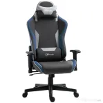 Vinsetto Scaun de Gaming Reclinabil la 150° cu Funcție de Legănare, din Țesătură cu Aspect de In, 66x53x128-138 cm, Gri