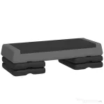 SPORTNOW Stepper Fitness Reglabil la 10,5/15,5/20,5 cm cu Suprafață Antiderapantă și Capacitate de 250 kg, Gri
