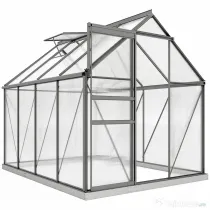 Outsunny Sera Walk-In Aluminiu & Policarbonat – Ventilatie si Jgheab | Aosom Romania