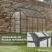 Outsunny Sera Walk-In Aluminiu & Policarbonat – Ventilatie si Jgheab | Aosom Romania 