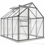 Outsunny Sera Walk-In Aluminiu & Policarbonat – Ventilatie si Jgheab