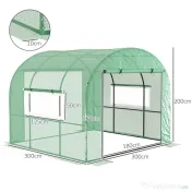 Outsunny Seră Tip Tunel 300 x 300cm Walk-In - Verde | Aosom Romania 