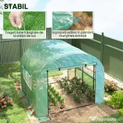 Outsunny Seră Tip Tunel 300 x 300cm Walk-In - Verde | Aosom Romania 