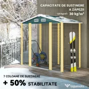 Outsunny Căsuță de Grădină din Metal cu Uși Glisante și Lacăt cu Chei, 2,1x1,2x1,9m, Verde | Aosom Romania 