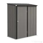 Outsunny Magazie de Grădină din Oțel pentru Unelte cu Lacăt, 161,5x94,5x196 cm, Gri Deschis