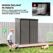 Outsunny Magazie Grădină Mare din Oțel cu Zăvor pentru Grădină, Negru | Aosom Romania 