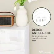 HOMCOM Comodă, Modernă și Anti-răsturnare, Dulap de Depozitare cu 5 Sertare din Pal Melaminat, 55x33x100 cm, Alb Lucios | Aosom Romania 