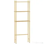 HOMCOM Dulap deasupra WC-ului cu 3 rafturi cu lamele economisitoare de spațiu din bambus, 63,5x25,5x181 cm, culoare lemn