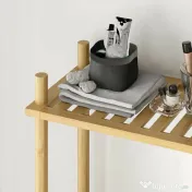 HOMCOM Unitate de Depozitare Deasupra Toaletei din Bambus cu 3 Rafturi, 63,5x25,5x181 cm, Lemn Natural | Aosom Romania 
