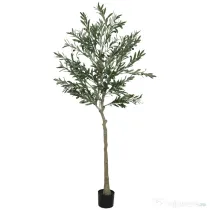 HOMCOM Măslin Artificial Înalt de 180 cm cu 900 Frunze, 40 Măsline și Ghiveci