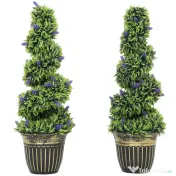 HOMCOM Set de Două Plante Artificiale Lavandă 90 cm | Aosom Romania