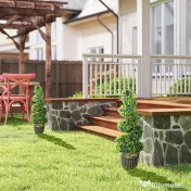HOMCOM Set de Două Plante Artificiale Lavandă 90 cm | Aosom Romania