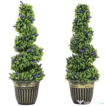 HOMCOM Set de Două Plante Artificiale Lavandă 90 cm