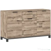 HOMCOM Bufet cu Sertar și 3 Dulapuri cu Rafturi Reglabile, 120x36,5x70 cm, Maro | Aosom Romania