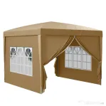 Foisor de gradina pliabil Outsunny din otel si tesatura Oxford cu funii si cuie incluse, 2,95x2,95x2,58 m, alb | Aosom Romania