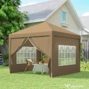 Foisor de gradina pliabil Outsunny din otel si tesatura Oxford cu funii si cuie incluse, 2,95x2,95x2,58 m, alb | Aosom Romania
