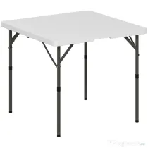 Outsunny Masă de Camping Pliabilă cu 2 Înălțimi Reglabile, 86x86x74 cm, Alb | Aosom Romania