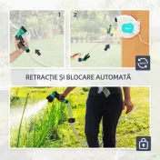 Outsunny Tambur Retractabil pentru Furtun de Grădină cu Furtun, Gri Deschis și Verde