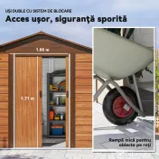 Outsunny Magazie de Grădină din Oțel cu Uși Glisante Duble 236x196x208 cm | Aosom Romania
