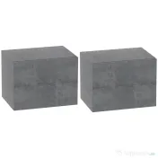 HOMCOM Set de 2 Noptiere Suspendate cu 2 Sertare, 40x29x30 cm, Gri | Aosom Romania 