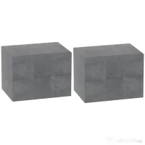 HOMCOM Set de 2 Noptiere Suspendate cu 2 Sertare, 40x29x30 cm, Gri | Aosom Romania