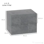 HOMCOM Set de 2 Noptiere Suspendate cu 2 Sertare, 40x29x30 cm, Gri | Aosom Romania 
