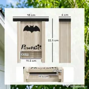 PawHut Set de 3 Căsuțe pentru Lilieci din Lemn de Brad, 18x6x22.5 cm, Lemn Natural | Aosom Romania 
