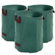 Outsunny Set de 3 saci pentru deșeuri de grădină, 300 L, cu mânere, pliabili și reutilizabili, Ø67 x 84 cm, verde