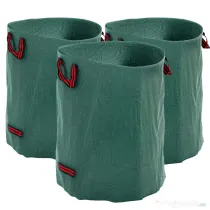 Outsunny Set de 3 saci pentru deșeuri de grădină, 300 L, cu mânere, pliabili și reutilizabili, Ø67 x 84 cm, verde