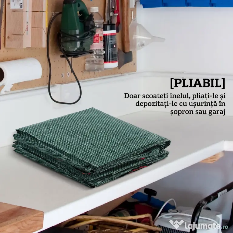 Outsunny Set de 3 saci pentru deșeuri de grădină, 300 L, cu mânere, pliabili și reutilizabili, Ø67 x 84 cm, verde