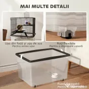 PawHut Cușcă pentru Hamsteri cu 3 Niveluri, Bază Adâncă, Roți Rampe, Bol și Sticlă, 58x43x74 cm, Negru | Aosom Romania