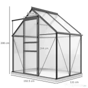 Outsunny Seră Walk-In din Policarbonat 192.5 x 131 cm | Aosom Romania 